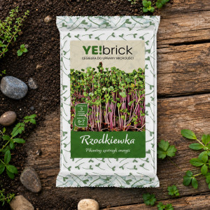 YE!brick - Reďkovka China Rose 3 tehličky na pestovanie microgreens